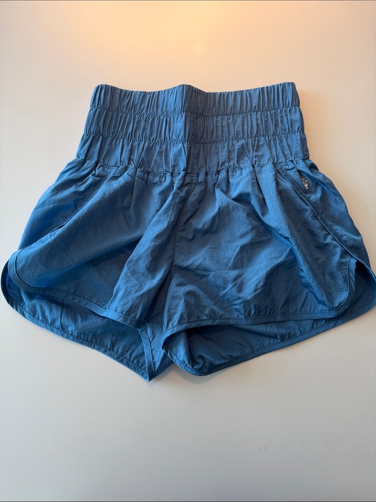 FP Movement by Free People Pants - FP Movement by Free People Blue Smocked-Waist Athletic Shorts